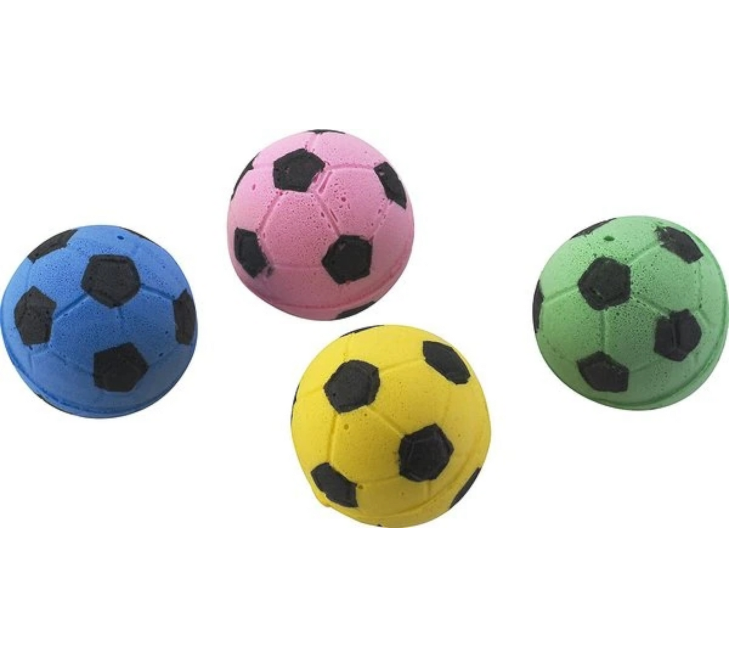 Canine's World Cat Toys Spot Pet Sponge Soccer Ball Cat Toy, 4-pack Spot