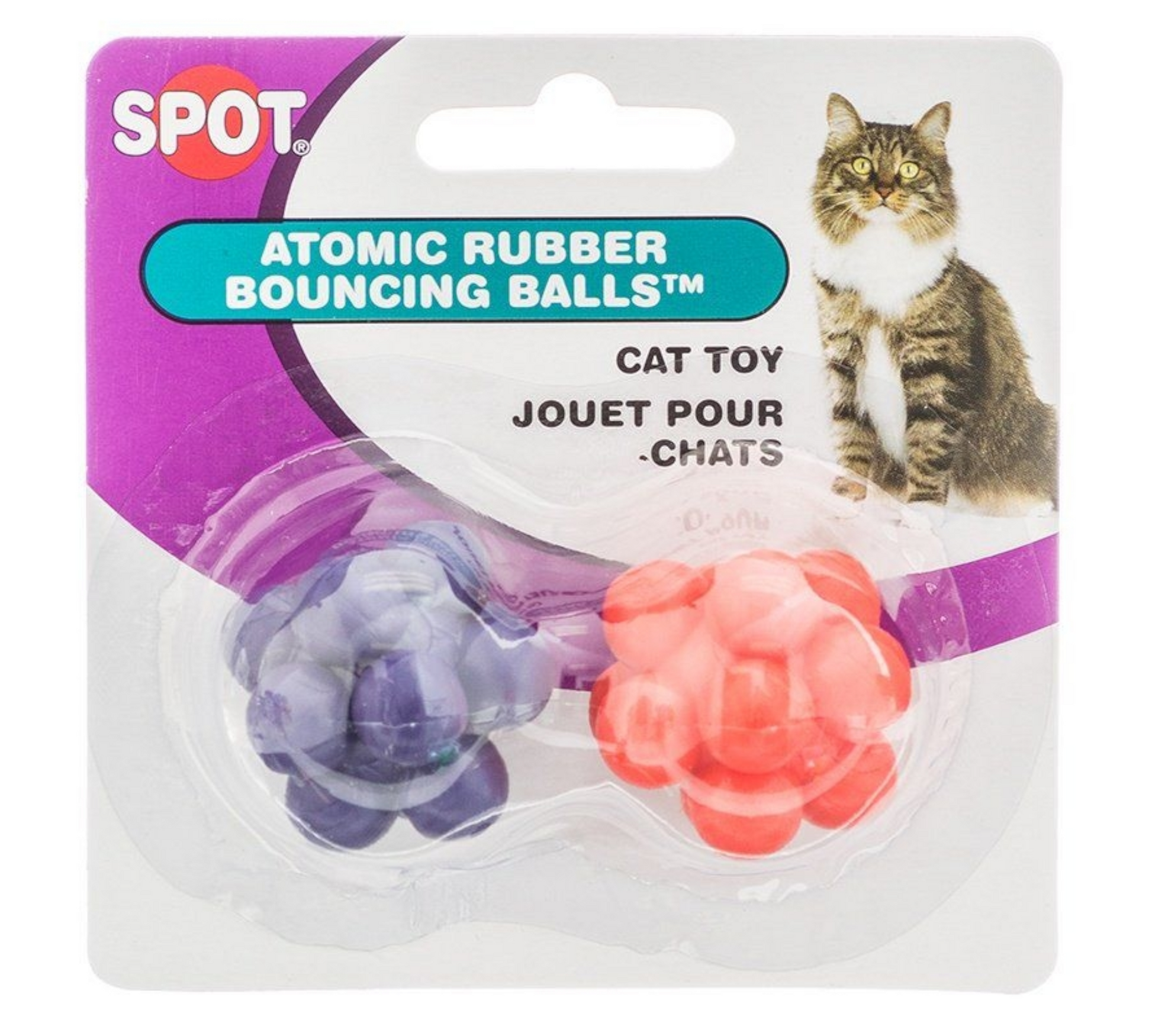 Canine's World Cat Balls & Chaser Toys Spot Spotnips Atomic Bouncing Balls Cat Toys, 2 Pack Spot