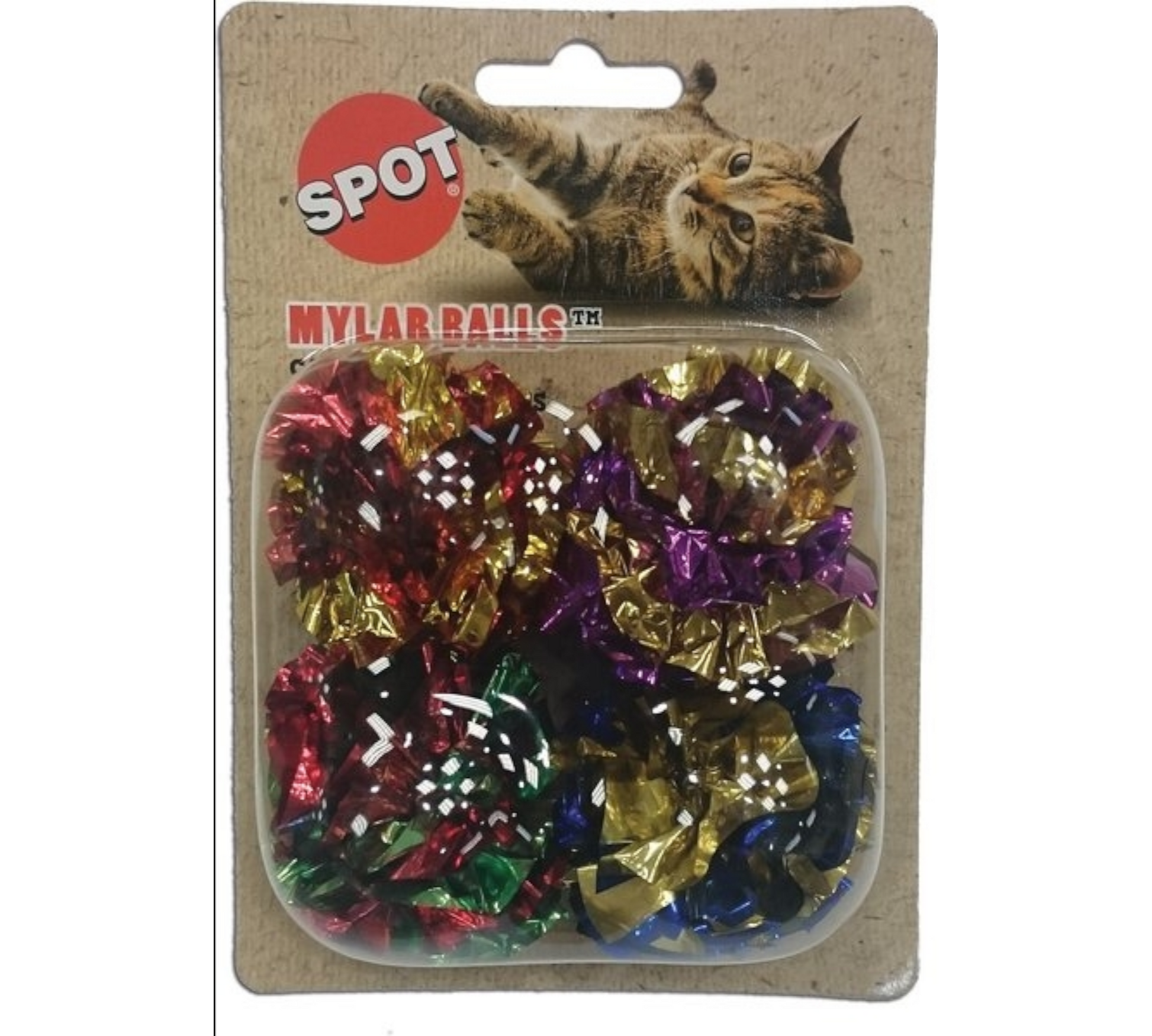 Canine's World Cat Balls & Chaser Toys Spot Pet Mylar Balls Cat Toy, 1.5-in, 4 pack Spot