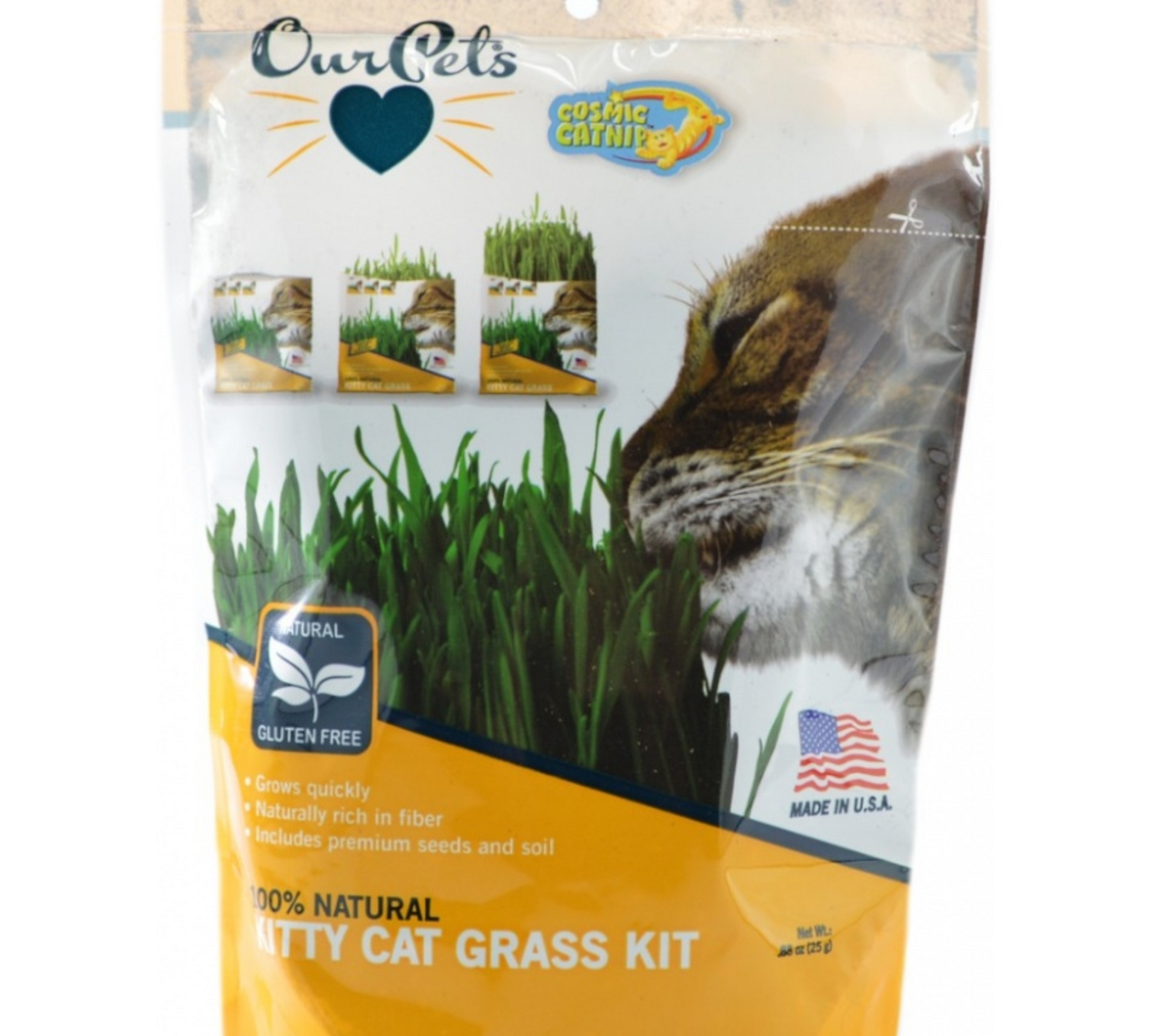 Canine's World Cat Grass OurPets Cosmic Catnip 100% Natural Kitty Cat Grass Kit OurPets