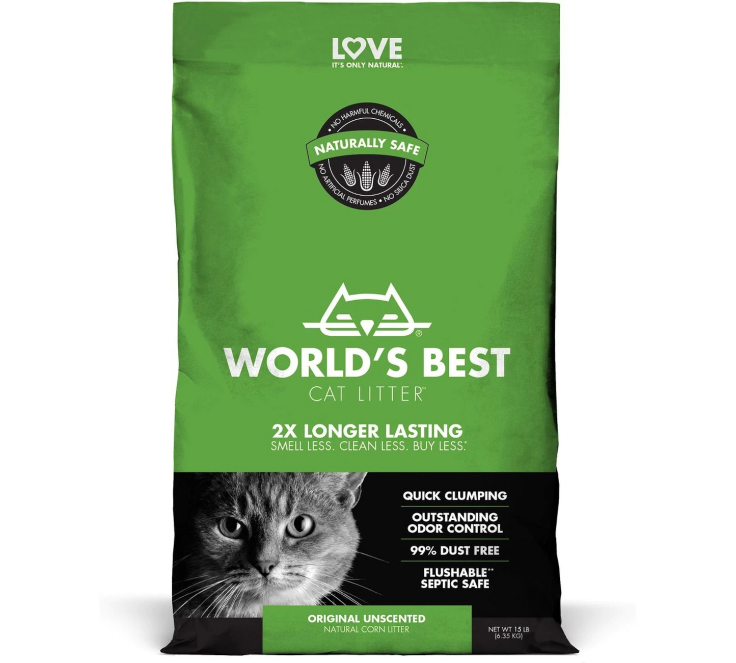 Canine's World Cat Litter World's Best Unscented Clumping Corn Cat Litter World's Best
