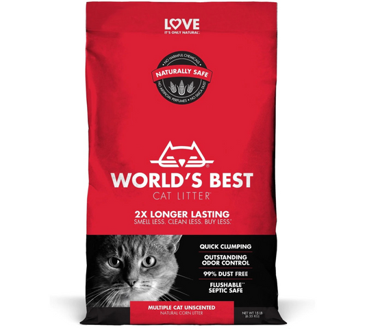 Canine's World Cat Litter World's Best Multi-Cat Unscented Clumping Corn Cat Litter World's Best