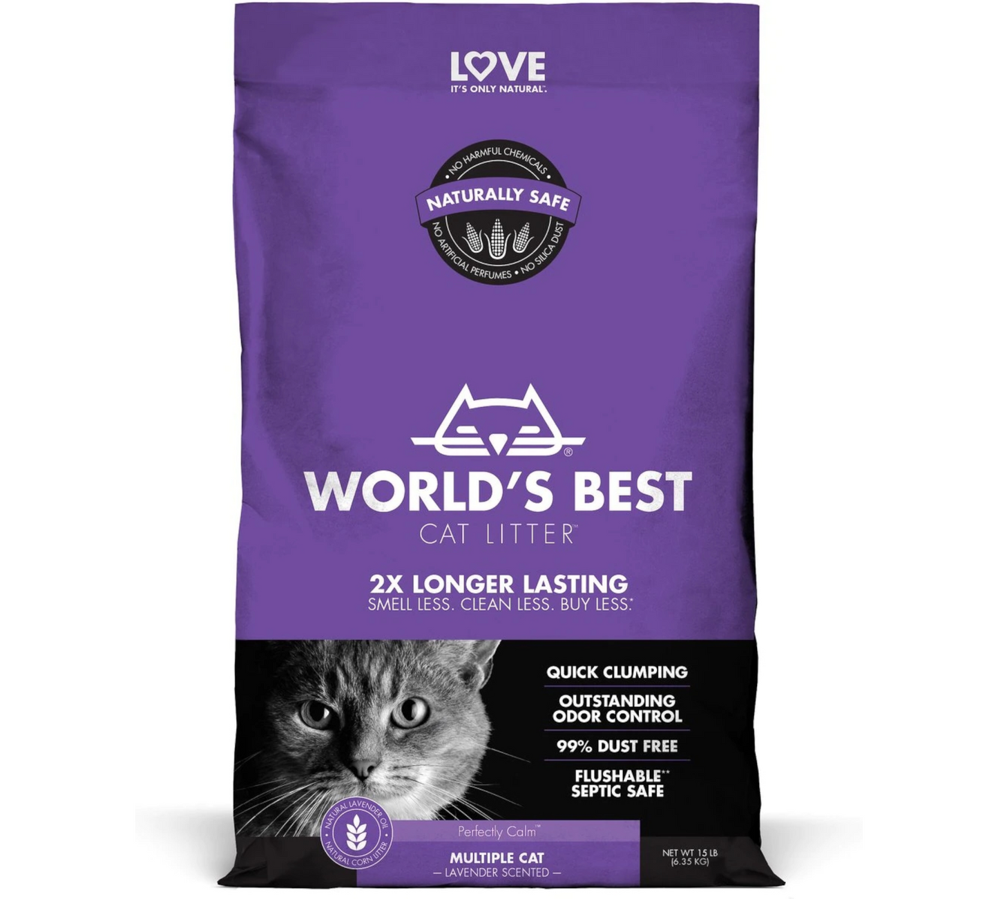 Canine's World Cat Litter World's Best Lavender Scented Clumping Corn Cat Litter World's Best