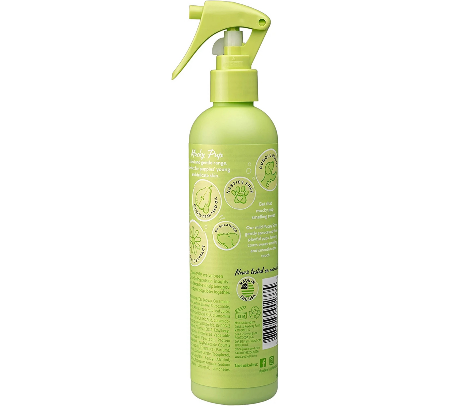 Canine's World Dog Cologne Pet Head Mucky Pup Puppy Spray Pear with Chamomile Pet Head