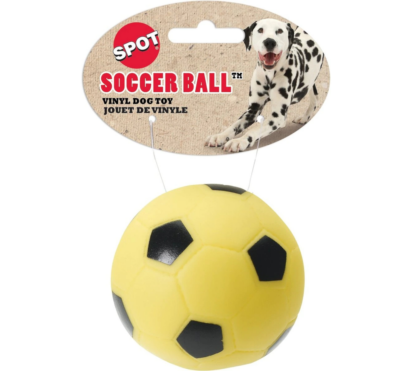 Canine's World Dog Ball Toys Ethical Pet Vinyl Soccer Ball Squeaky Dog Chew Toy, Color Varies, 3-in Spot