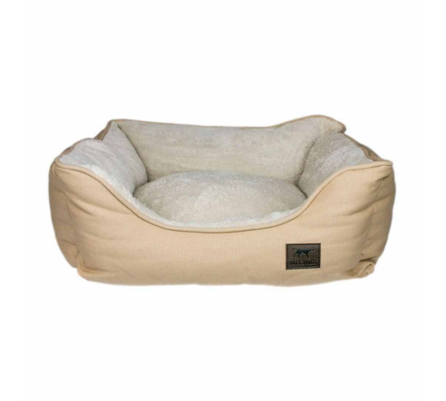 Canine's World Pillow Bed Tall Tails Dog Bolster Bed Khaki Tall Tails