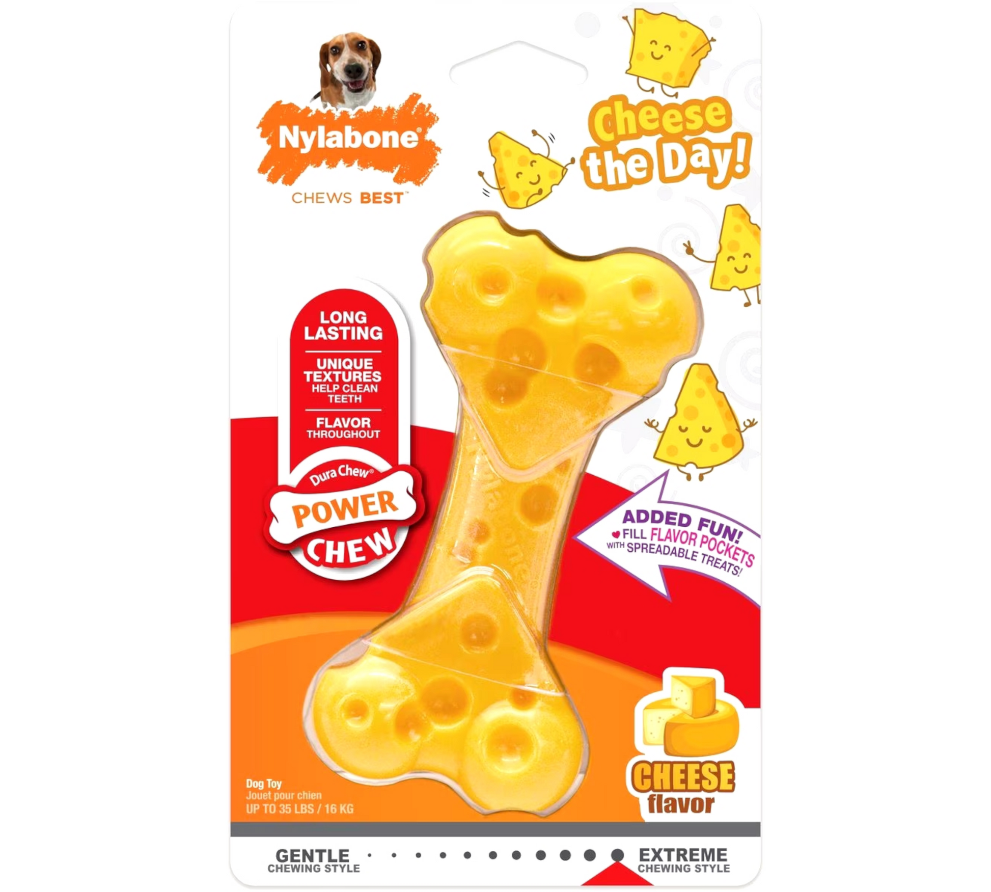 Canine's World Dog Chew Toys Nylabone Power Chew Cheese Flavored Dog Chew Toy Nylabone