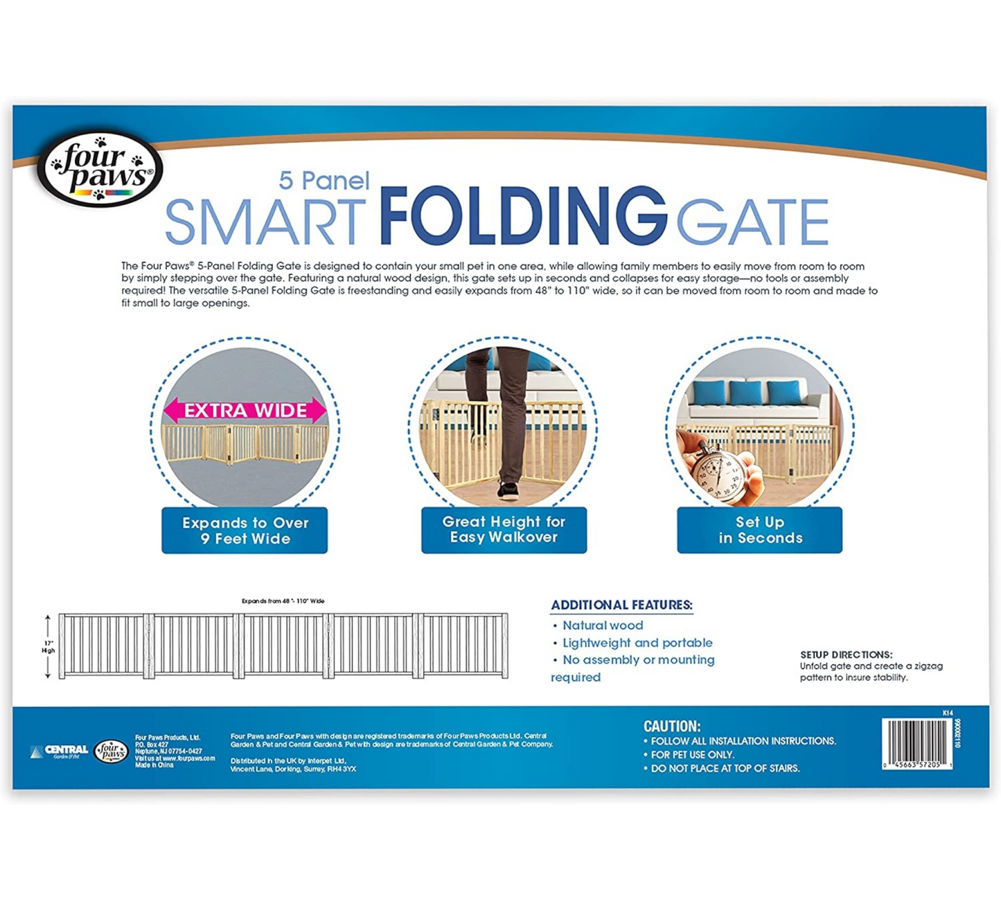 Four Paws Free Standing Gate for Small Pets