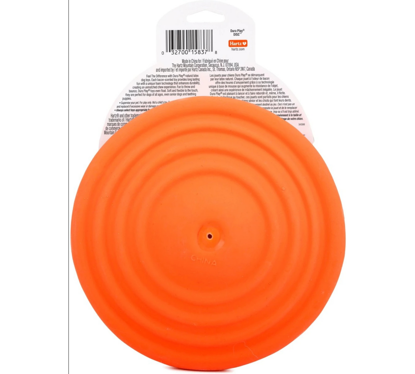 Hartz DuraPlay Disc Bacon Scented Dog Toy, Color Varies
