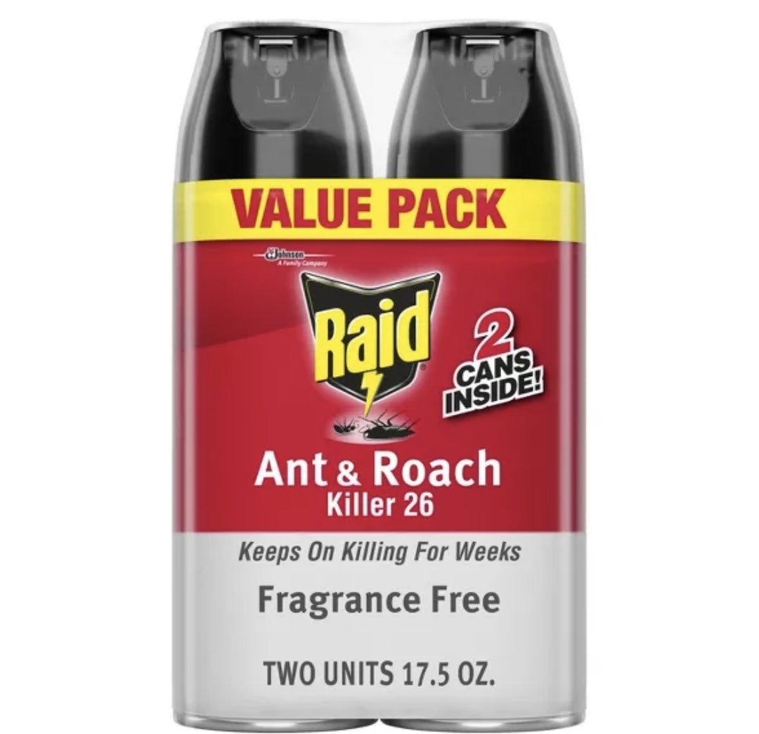 Canine's World Bug Killer Spray Raid Ant & Roach Killer Fragrance Free Raid