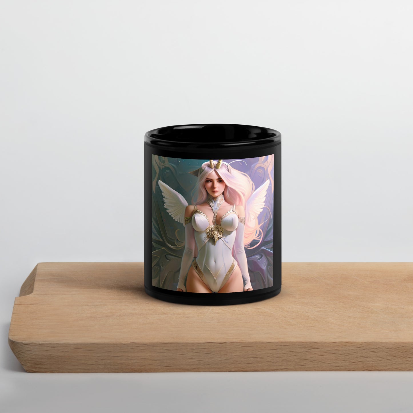 Black Glossy Mug Fairy
