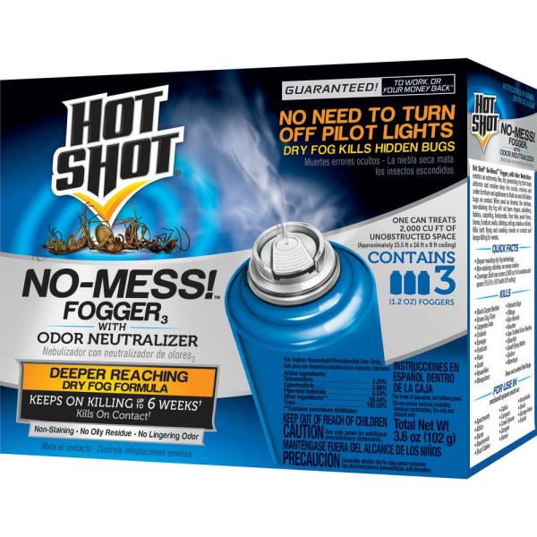 Canine's World Bug Foggers No-Mess Fogger Aerosol With Odor Neutralizer, (3-Count) Hot Shot