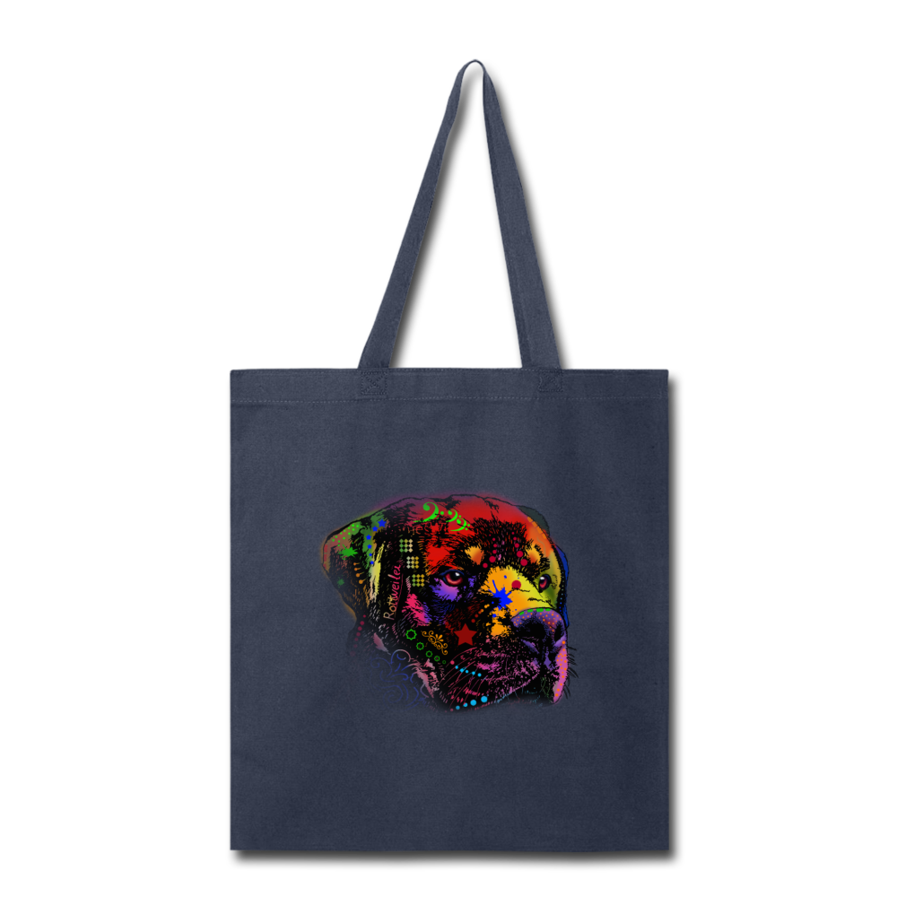 Canine's World Tote Bag Hand Painted Rotweiler Tote Bag Ultimate Shield
