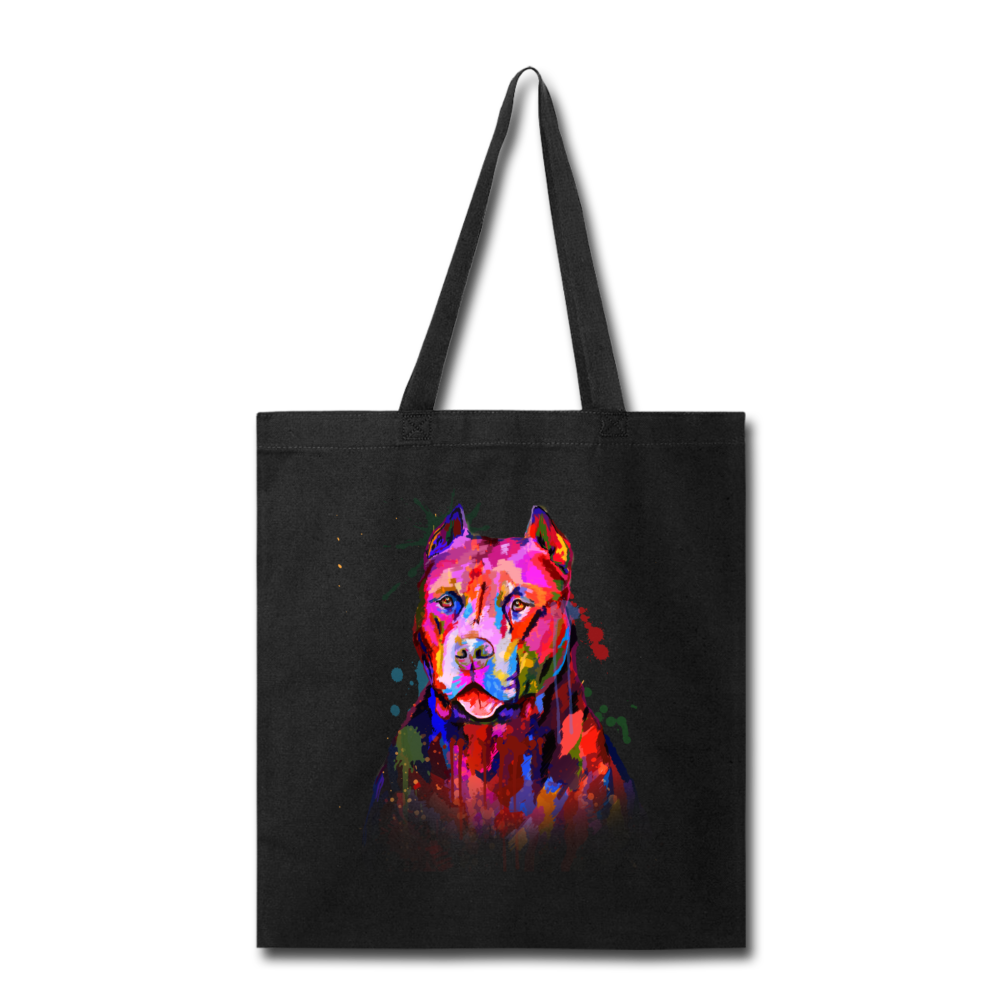 Canine's World Tote Bag Hand Painted Pitbull Tote Bag Ultimate Shield