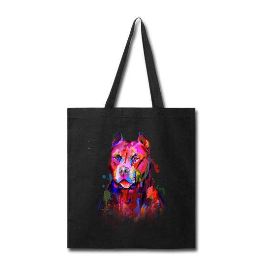 Canine's World Tote Bag Hand Painted Pitbull Tote Bag Ultimate Shield