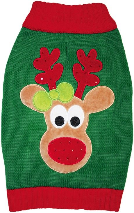 Canine's World Dog Sweaters Fashion Pet Green Reindeer Dog Sweater Fashion Pet
